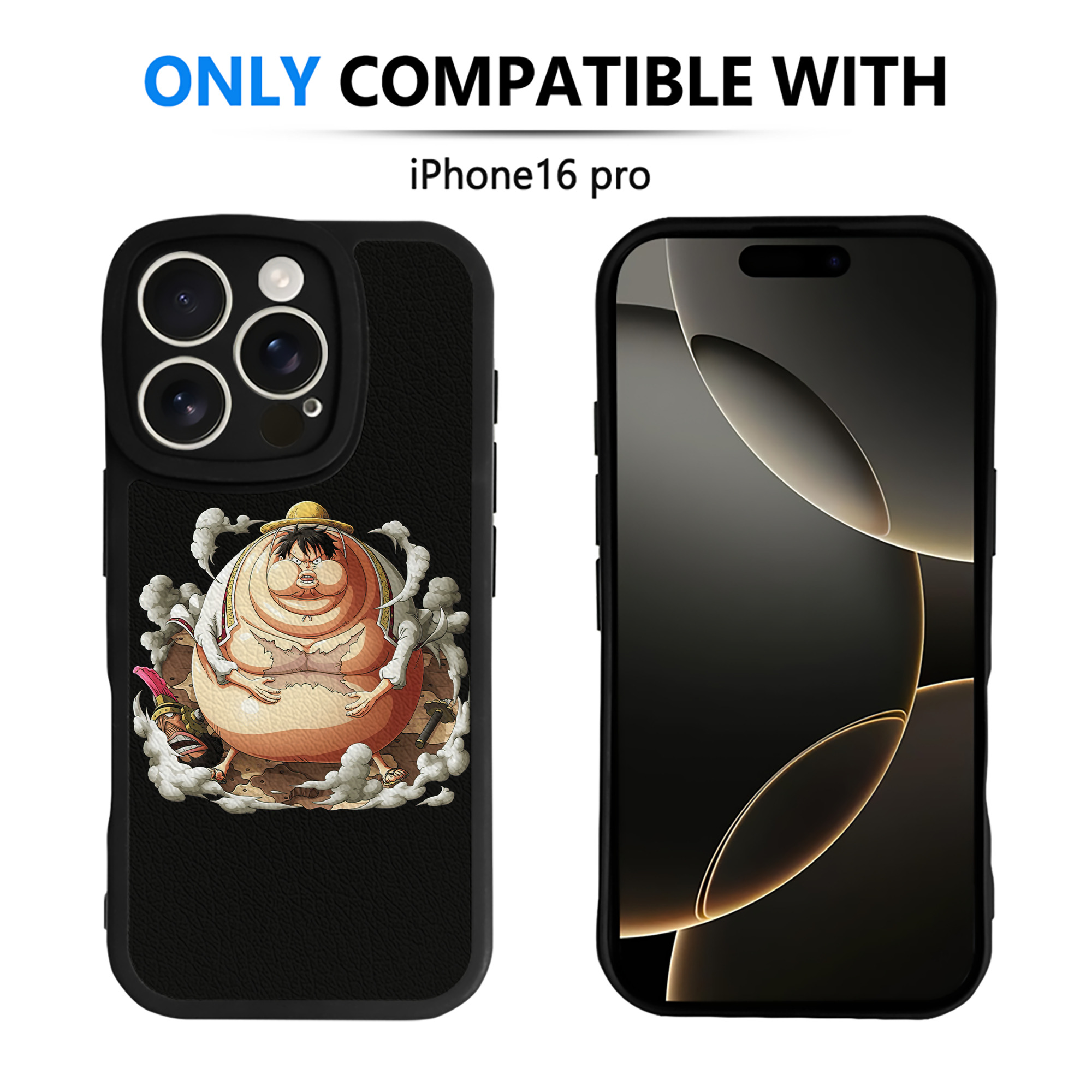 （画像用） ワンピース モンキー・D・ルフィ ONE PIECE Monkey D. Luffy 【iPhone 16シリーズ対応】シリコンスマホケース（レザー調） 材質：シリコン